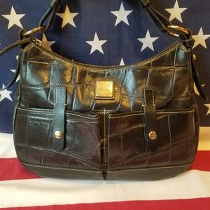 Vtg Dooney & Bourke Alligator Embossed Leather